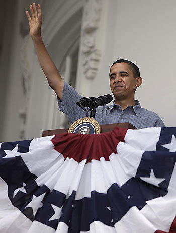 The Obamas at the Independence Day celebration