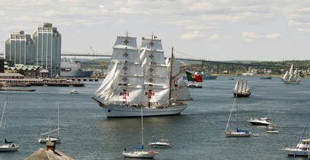 Tall Ship festival Parade of Sail in Halifax harbour