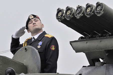 Russian seamen celebrate Navy Day