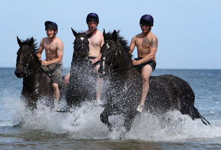 British cavalry's beachside training