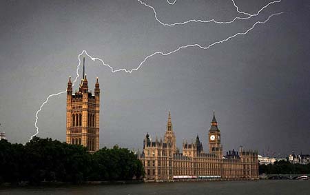 Lightning illuminates world