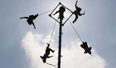 Volador de Papantla perform in Mexico City