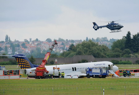 Jet makes emergency foam landing at German airport