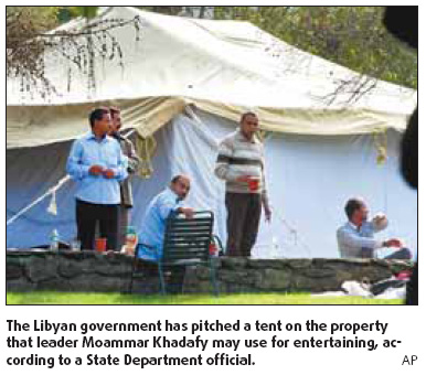 Libyans pitch tent outside NYC