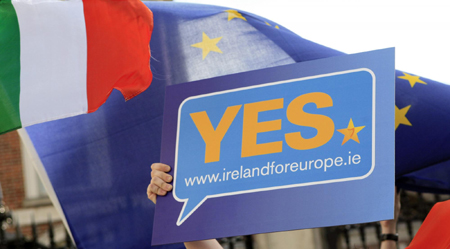 Prodded by crises, Irish say 'yes' to EU treaty