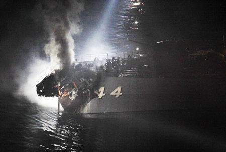 Japan warship collides with commercial vessel