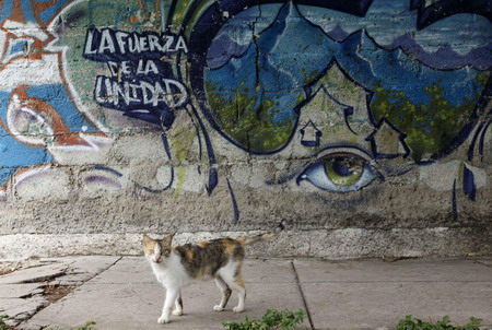 Graffiti adorns wall in Cuba