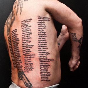 Ex-soldier gets tattoos of dead