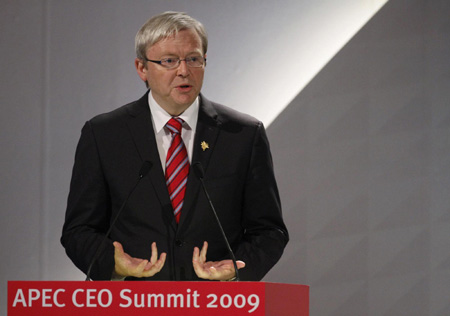 Kevin Rudd sells idea of Asia-Pacific community at APEC