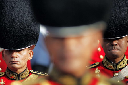 Ailing Thai king calls for peace on 82nd birthday