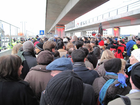 Delegates stuck outside climate conference