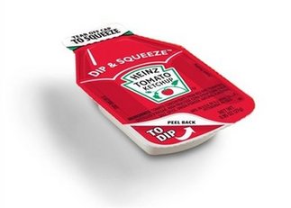 New ketchup packet allows for dunking or squeezing