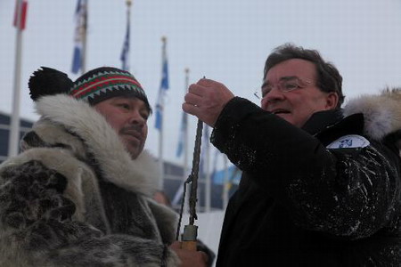 Canadian Minister of Finance visits snow-built hut
