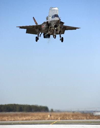 F-35 fighter succeeds in 1st vertical landing test