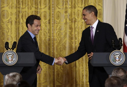 Obama, Sarkozy chummy at White House meeting