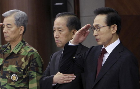ROK's president urges stronger military after incident
