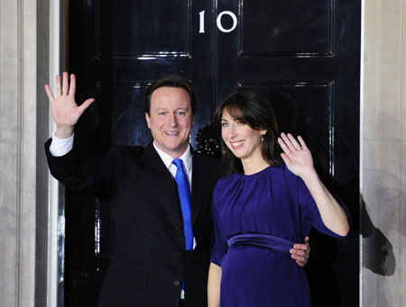Britain's David Cameron becomes PM; Brown out