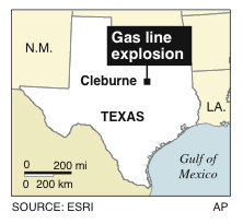 1 missing after natural gas line blast in Texas