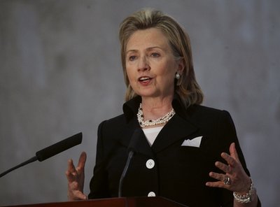 Clinton criticizes Russia for occupying Georgia