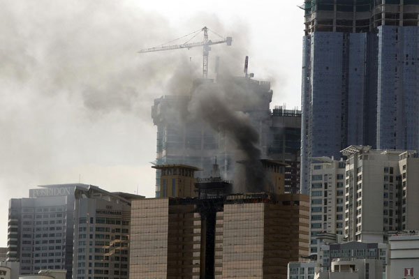 Massive fire hits S. Korean high-rise