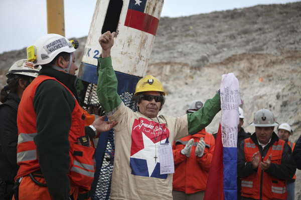 13th trapped Chilean miner brought to surface