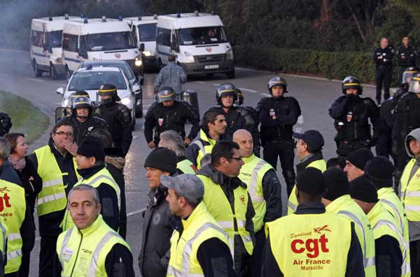 French protesters block Marseille airport
