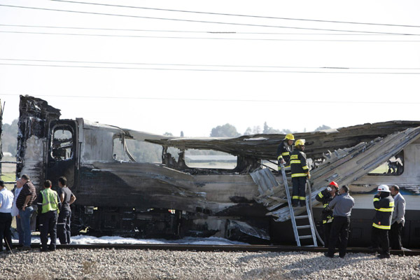 Fire on train in Israel injures dozens