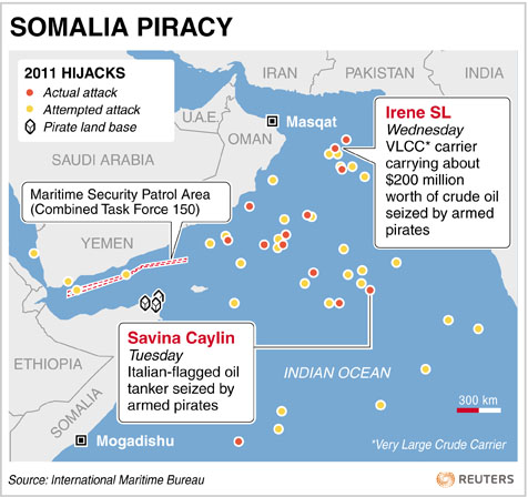 Somali pirates capture supertanker, $150m of oil