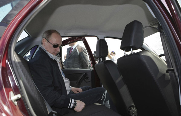 Russian PM test drives Europe's cheapest car