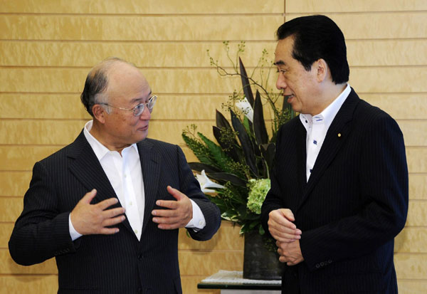 Japanese PM, IAEA chief pledge to end nuke crisis