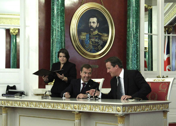 Cameron would have made good KGB agent, Medvedev jokes