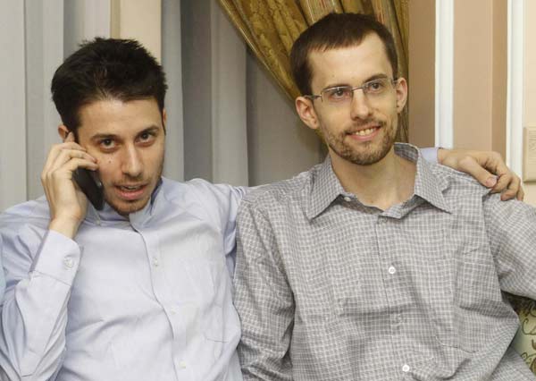 Two US men convicted as spies leave Iran