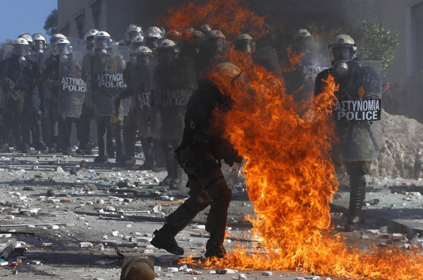 Anti-austerity protest in Greek