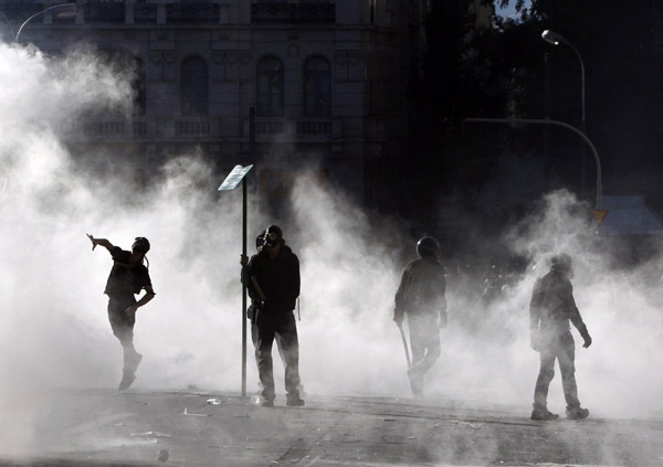 Anti-austerity protest in Greek