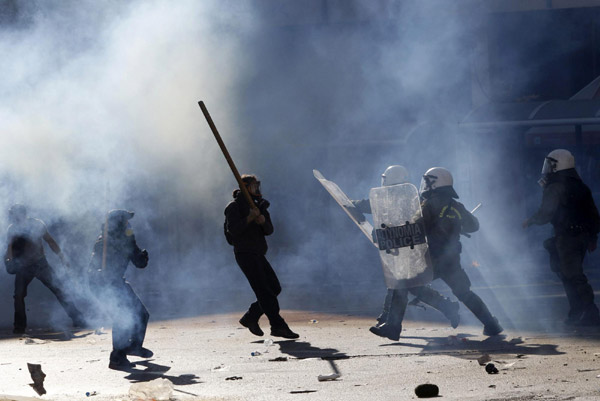 Anti-austerity protest in Greek