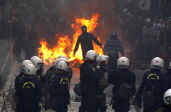 Anti-austerity protest in Greek