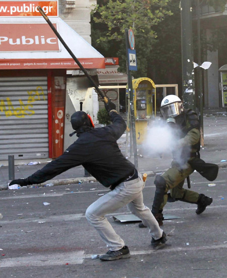 Anti-austerity protest in Greek