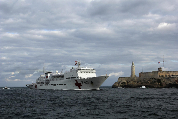 Cuba welcomes 1st Chinese navy hospital ship