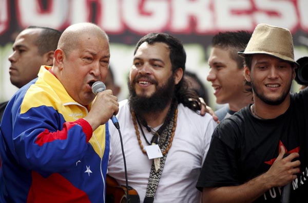 Chavez attends rally in Caracas