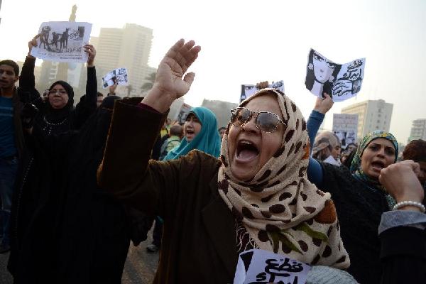 Women march in Cairo to protest violence