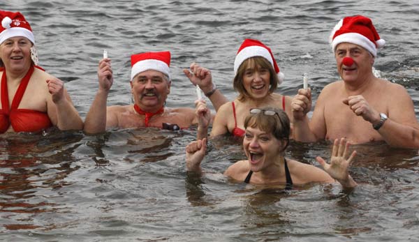 Christmas ice swimming session