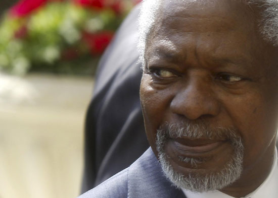 Annan arrives in Syria to mediate crisis