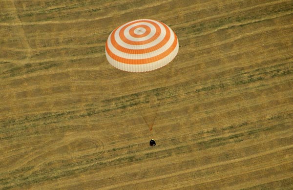 Russian Soyuz capsule lands in Kazakhstan