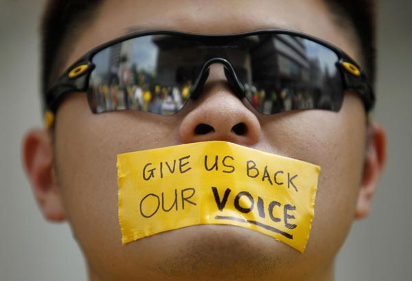 Protesters calling for fair elections in Malaysia