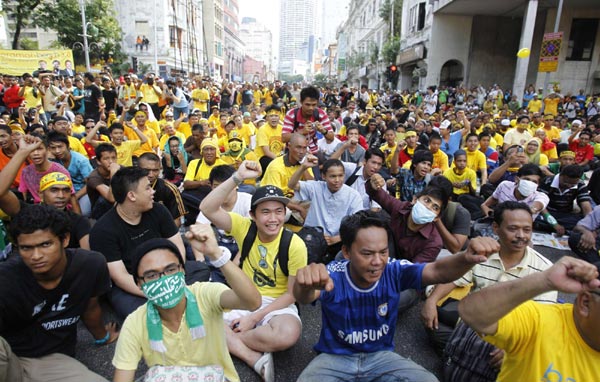 Protesters calling for fair elections in Malaysia