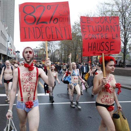 Canadian students march against tuition hikes