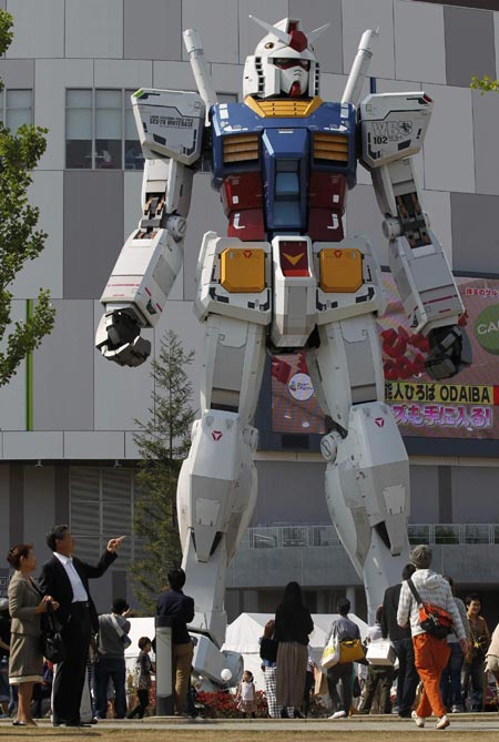 Full sized Gundam installed in Japan