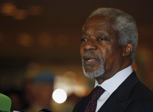 Annan in Syria, urges action for peaceful solution