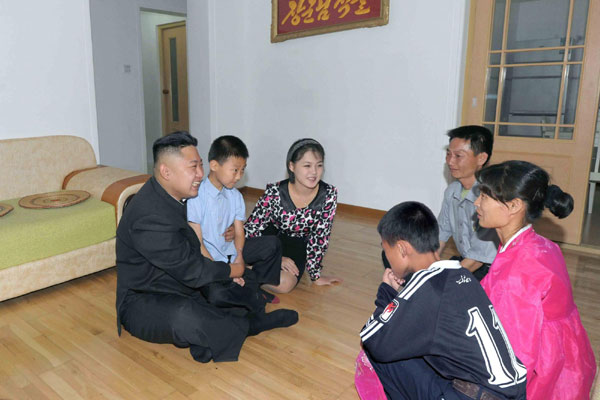 DPRK's Kim Jong-un visits families in Pyongyang