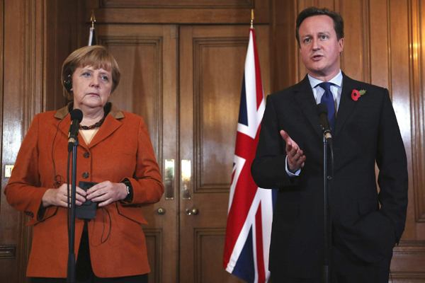 Cameron meets Merkel on EU spending
